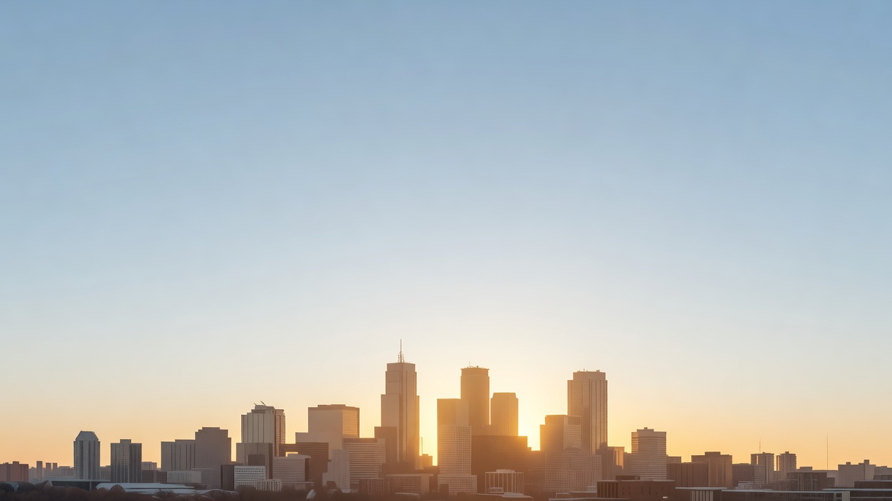 Minneapolis skyline at sunrise